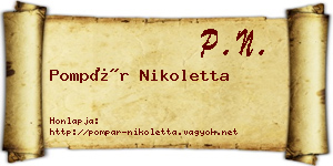Pompár Nikoletta névjegykártya